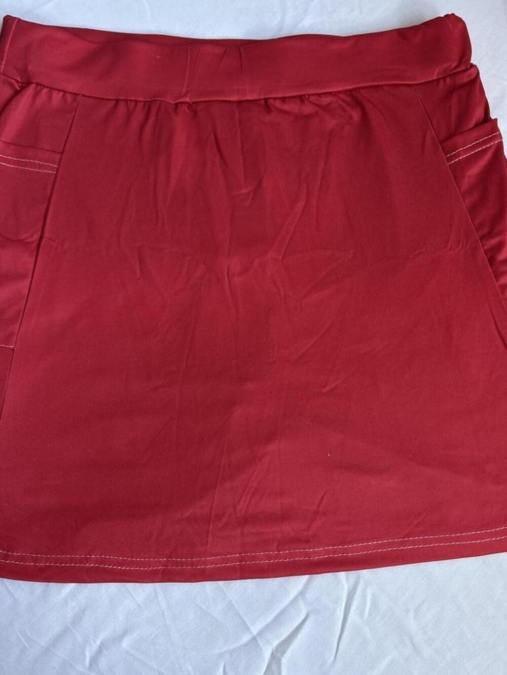 Womens Red Athletic Skort Pockets Size Small